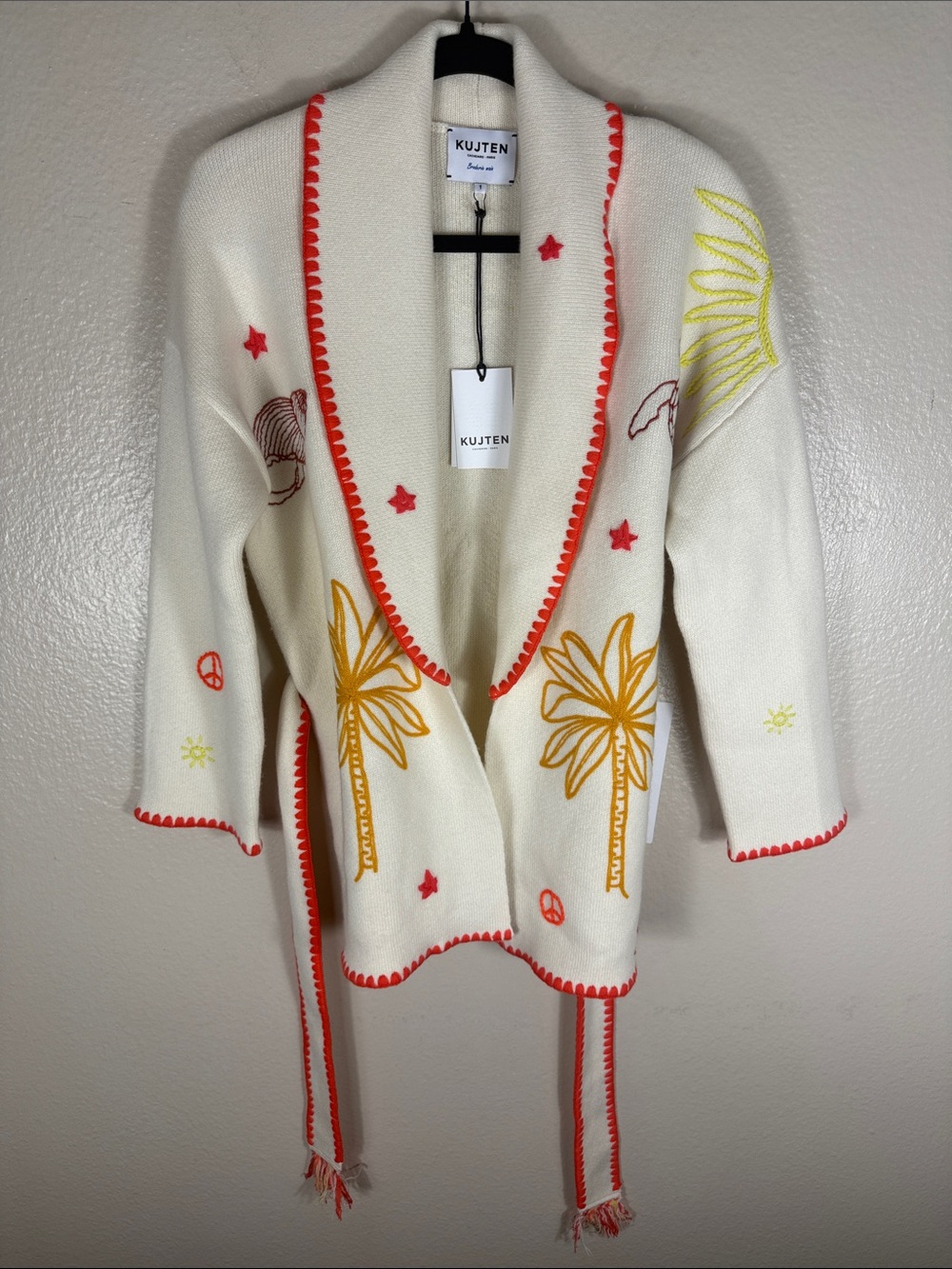 KUJTEN JACKET MAZIGH MAR MULTICOLOR Cashmere Shawl Collar Jacket - Picture 7 of 9